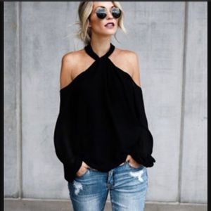 Vici Off the shoulder top black blouse